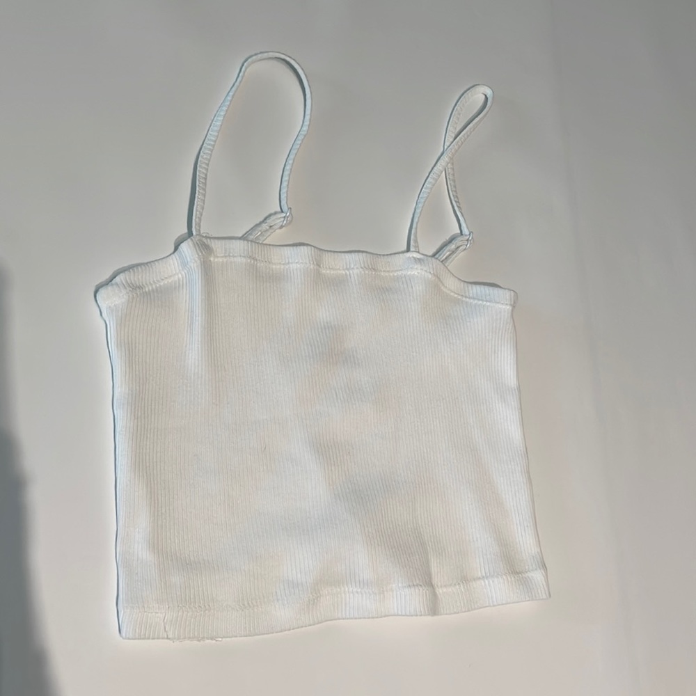 White ribbed crop top